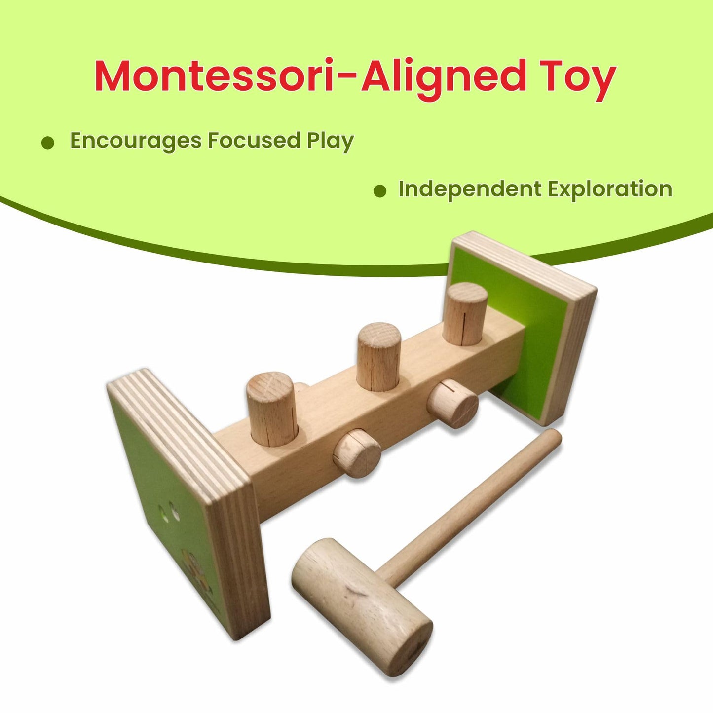 Wooden Rotating Hammer Toy | Pounding Bench Toy for Toddlers Learning & Development