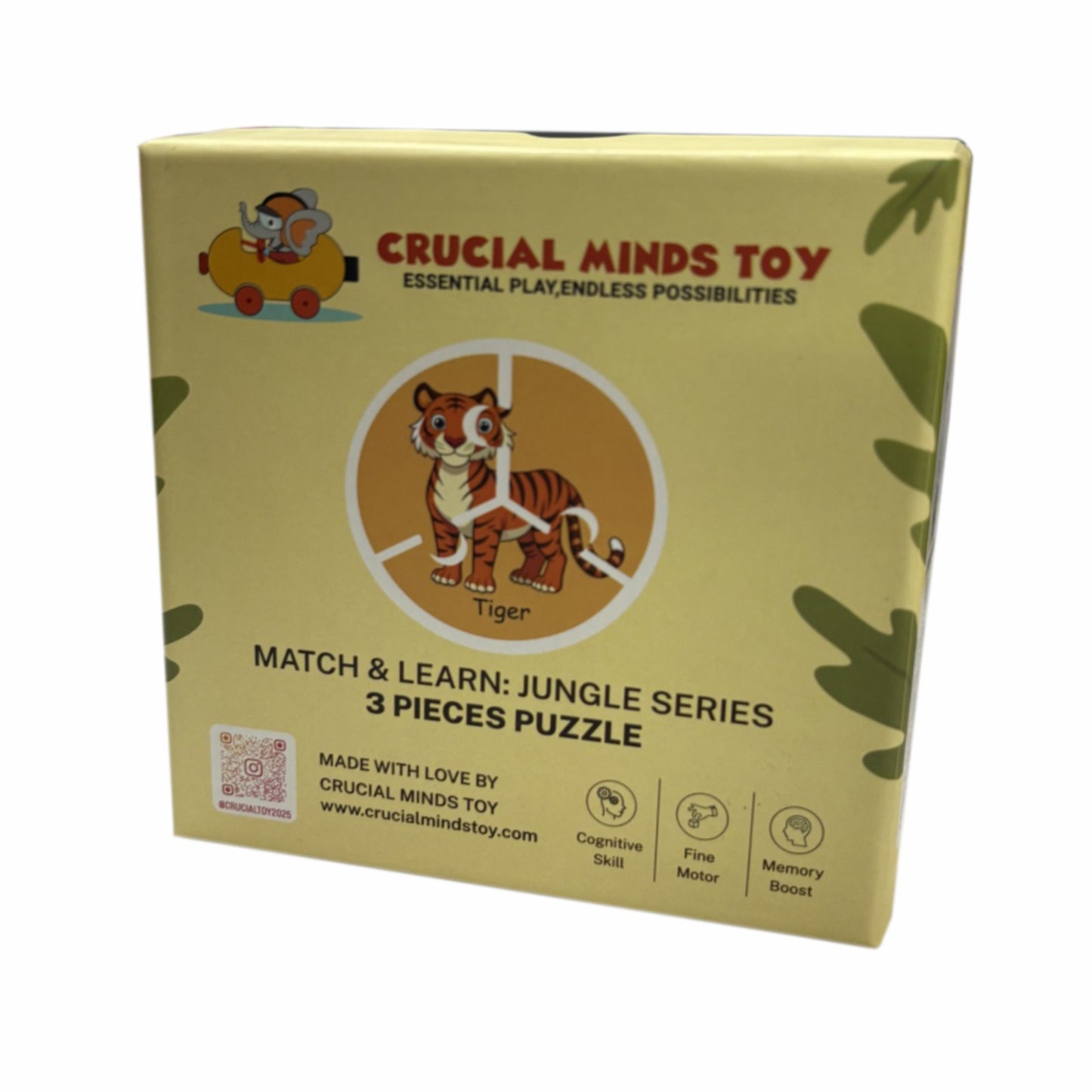 Crucial Minds 3-Piece Jigsaw Puzzle – Jungle Series