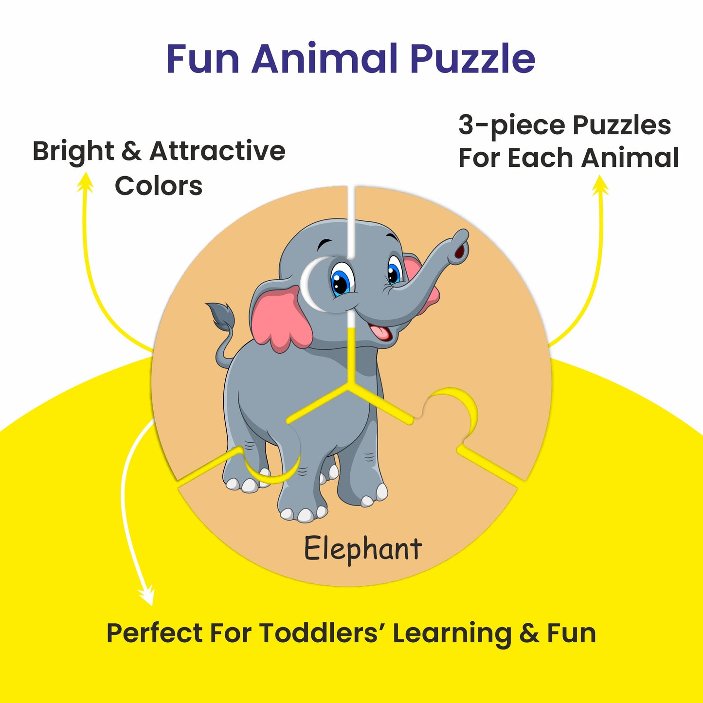 Crucial Minds 3-Piece Jigsaw Puzzle – Jungle Series