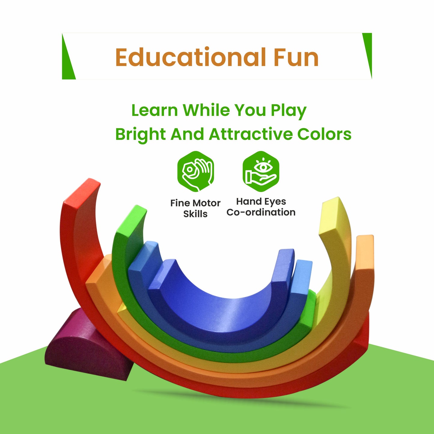 Wooden Rainbow Nesting Stackers