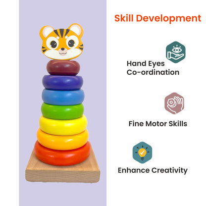 Crucial Minds Stacking Ring With Tiger