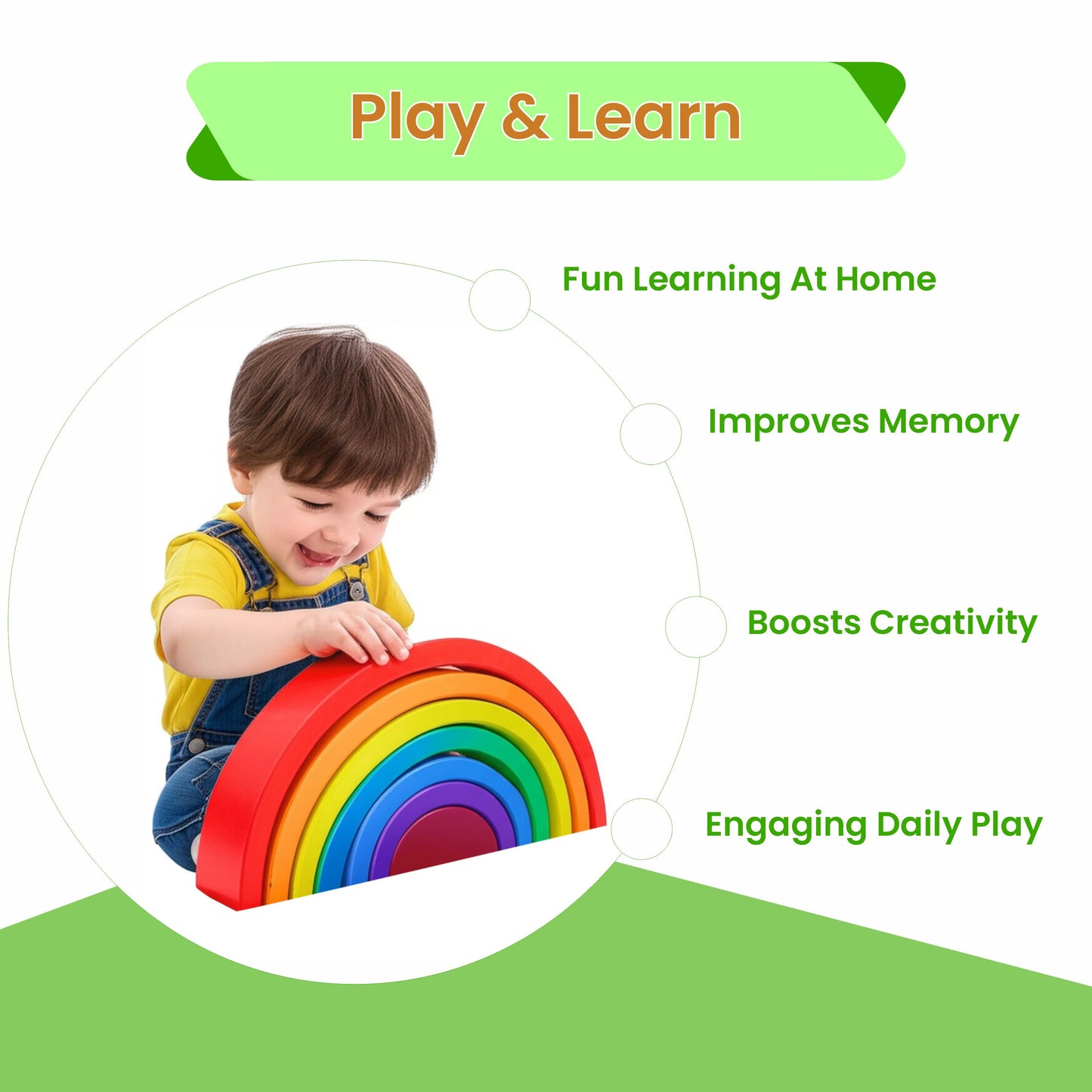 Wooden Rainbow Nesting Stackers