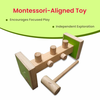 Wooden Rotating Hammer Toy | Pounding Bench Toy for Toddlers Learning & Development