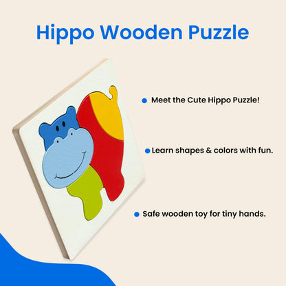 Crucial Minds Toy  Hippo Puzzle Toy 🦛 | Brain Boosting Wooden Learning Game for Kids | Fine Motor & Problem-Solving Skills