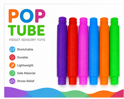 Magic Sensory Pop Tube|Stretch, Twist & Pop Fidget Toy for Kids Stress Relief & Therapy Fun