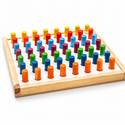 Wooden Peg Board for Kids | Montessori Fine Motor Skills Learning Toy | Educational Activity Board