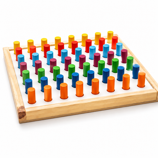 Wooden Peg Board for Kids | Montessori Fine Motor Skills Learning Toy | Educational Activity Board