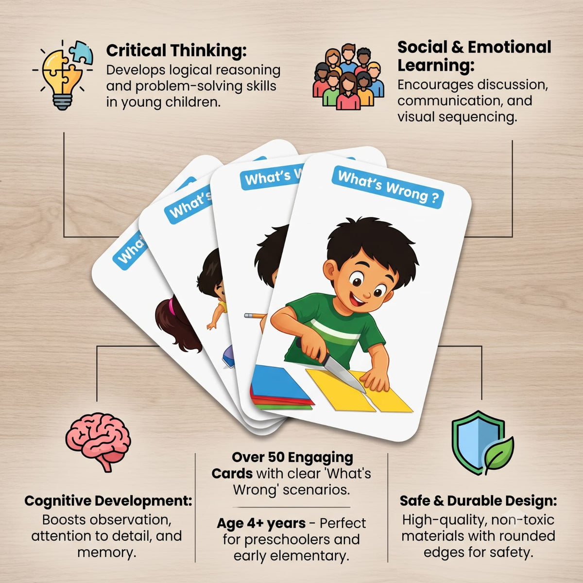 What’s Wrong? Picture Cards for Kids | Educational Learning & Cognitive Thinking Game