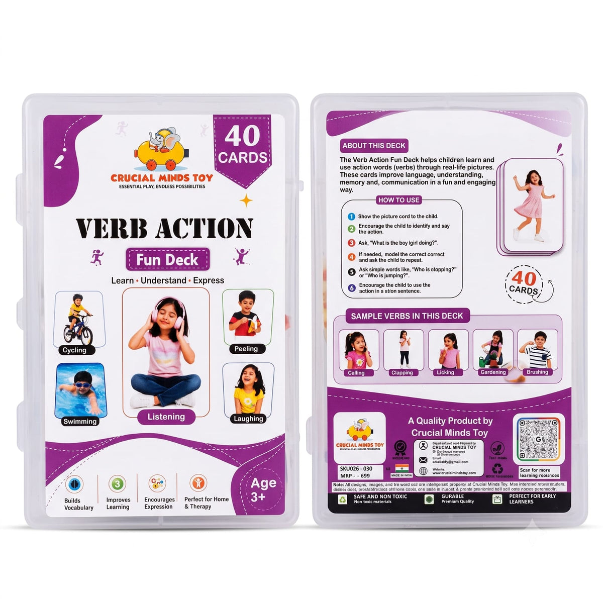 Verb Action Cards for Kids | Action Words & Language Learning Flashcards
